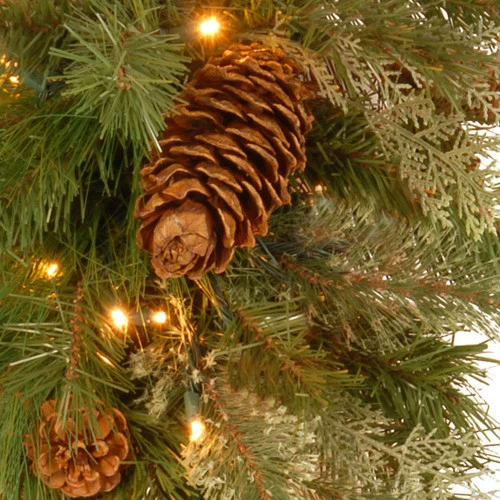 Christmas Central 30" Pre-Lit Green And Brown Artificial Pine Christmas Swag - LED Lights 4 Christmas Central 30" Pre-Lit Green And Brown Artificial Pine Christmas Swag - LED Lights - Image 2