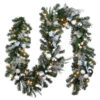 9' X 14" Pre-Lit Ornament Embellished Artificial Christmas Garland - Clear Lights