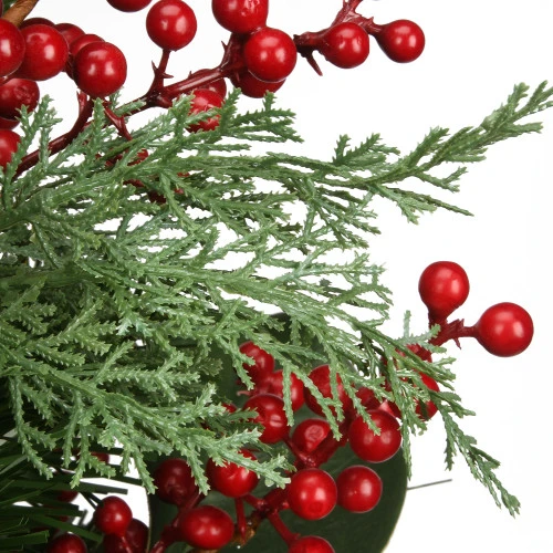 Christmas Central 9' X 14" Pre-Lit Pine Cones And Berry Embellished Artificial Christmas Garland - Clear Lights 5 Christmas Central 9' X 14" Pre-Lit Pine Cones And Berry Embellished Artificial Christmas Garland - Clear Lights - Image 3