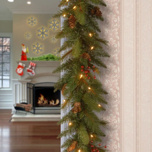 6' X 12" Pre-Lit Long Needle Pine Cone Artificial Christmas Garland– Clear Lights 4 6' X 12" Pre-Lit Long Needle Pine Cone Artificial Christmas Garland– Clear Lights - Image 2