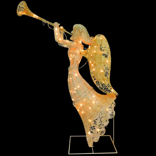 48" Champagne Gold Angel Christmas Decor With LED Lights 4 48" Champagne Gold Angel Christmas Decor With LED Lights - Image 2