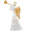 Christmas Central 60" Pre-lit White And Gold Trumpeting Angel LED Christmas Yard Decoration- White Lights -Christmas Decoration Store dnat df 210004w 52214.1587645164