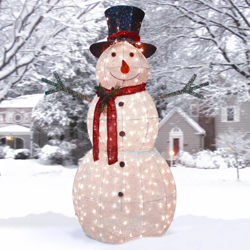Christmas Central 60" White And Red Pre-Lit LED Snowman Outdoor Christmas Decoration 4 Christmas Central 60" White And Red Pre-Lit LED Snowman Outdoor Christmas Decoration - Image 2