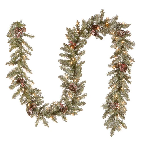 Christmas Central 9' X 10" Pre-Lit Dunhill Fir Artificial Christmas Garland With Red Berries – Clear Lights 3 Christmas Central 9' X 10" Pre-Lit Dunhill Fir Artificial Christmas Garland With Red Berries – Clear Lights