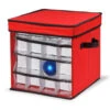 12" Red And Black Four Tray Christmas Ornament Storage Box -Christmas Decoration Store dnat dy16 77015 1 1 54653.1587645159
