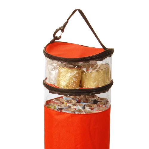45" Red Solid Round Gift Wrap And Christmas Ornament Storage Bag 4 45" Red Solid Round Gift Wrap And Christmas Ornament Storage Bag - Image 2
