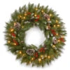 Christmas Central Frosted Berry Artificial Christmas Wreath, 30-Inch, Clear Lights