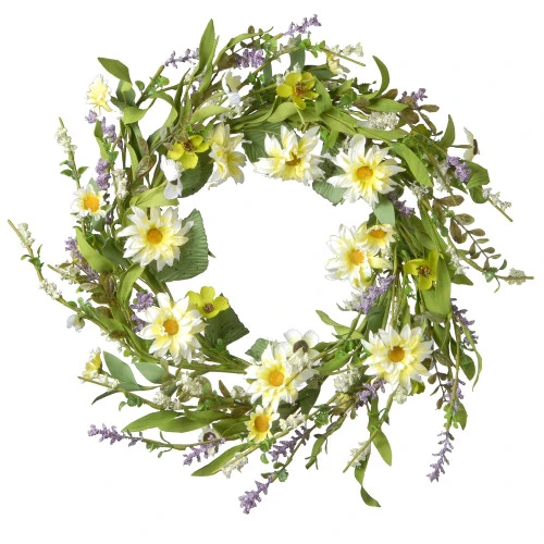 Garden Accents Yellow Daisy Wreath – 20-Inch 3 Garden Accents Yellow Daisy Wreath – 20-Inch