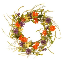 Garden Accents Multi-Color Floral Daisy Wreath - 22-Inch,