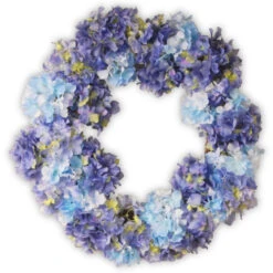 Hydrangea Flower Garden Accents Artificial Wreath - 25-Inch