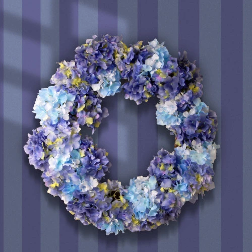 Hydrangea Flower Garden Accents Artificial Wreath - 25-Inch 5 Hydrangea Flower Garden Accents Artificial Wreath - 25-Inch - Image 3