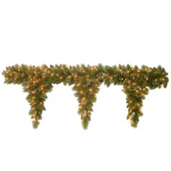 Christmas Central 6' Pre-Lit Bristle Pine Artificial Christmas Garland, Clear Lights
