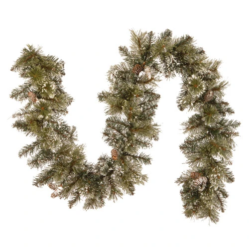 Christmas Central 6' X 10" Glittery Bristle Pine Artificial Christmas Garland, Unlit 3 Christmas Central 6' X 10" Glittery Bristle Pine Artificial Christmas Garland, Unlit