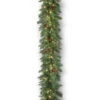 Christmas Central 9' X 18" Pre-Lit Garwood Spruce Artificial Christmas Garland, White LED Lights
