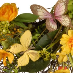 Bristle Twigs Spring Floral Wreath, Green And Yellow 24-Inch - 34246652 -Christmas Decoration Store dnat jr15 js33464 3 82927.1587645157