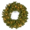 Christmas Central Pre-Lit Kincaid Spruce Artificial Christmas Wreath, 24-Inch, White LED Lights -Christmas Decoration Store dnat kcdr 24wlo 1 85955.1631896530