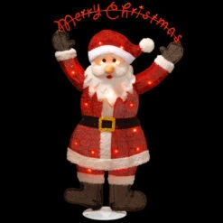 Christmas Central 36.5" Red And White Prelit Tinsel Santa Outdoor Christmas Decor -Christmas Decoration Store dnat mzc 303 2 72274.1632416440