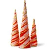 Set Of 3 Red And Beige Pre-Lit Cones Christmas Decor 39.25" -Christmas Decoration Store dnat mztr asst 7l 01 06590.1631811751