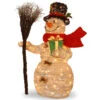35" White Snowman Holding Gift And Broom Table Topper - Clear Lights -Christmas Decoration Store dnat mzwr 35lo 01 58426.1631811187