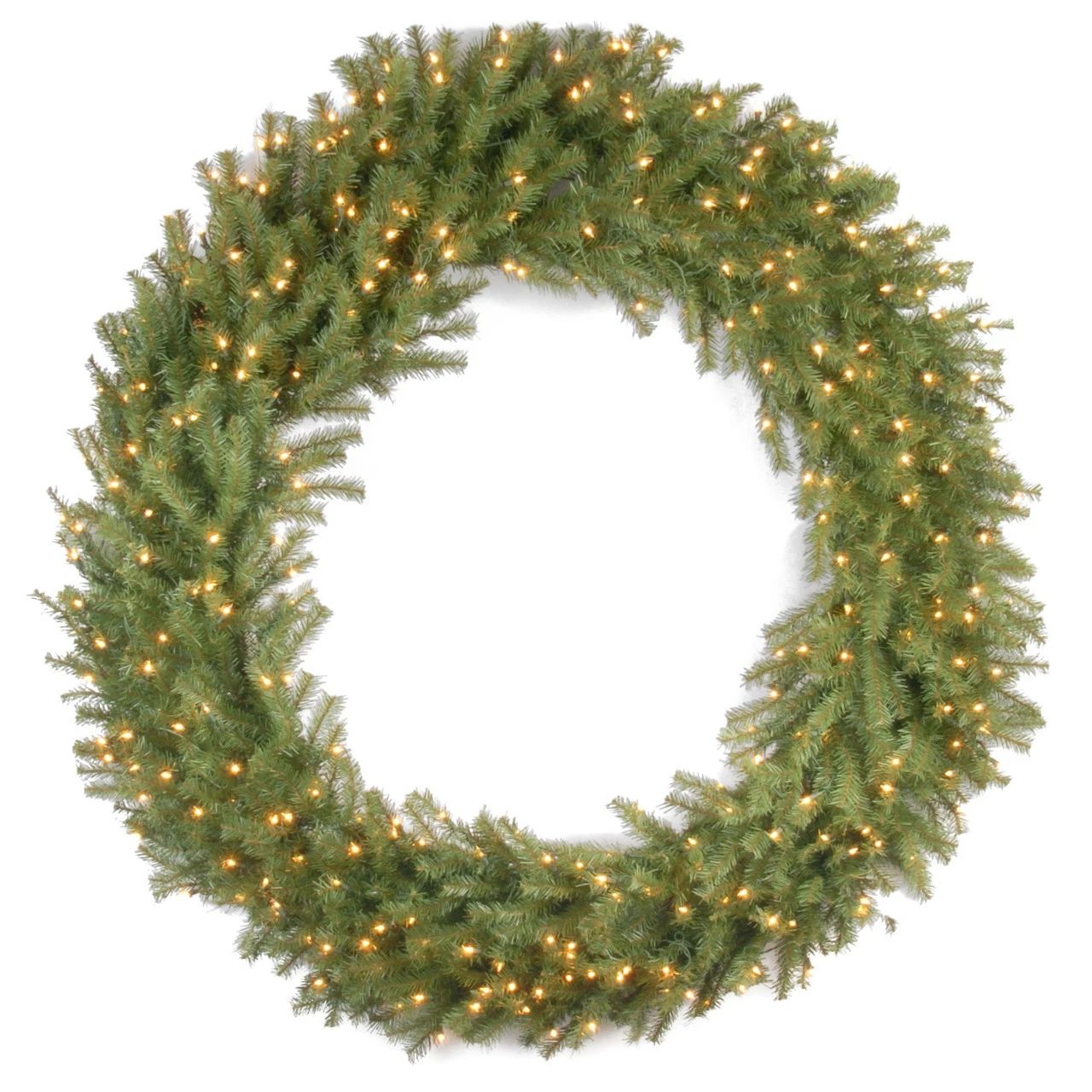 Pre-Lit Norwood Fir Artificial Christmas Wreath - 60-Inch, Warm White LED Lights 3 Pre-Lit Norwood Fir Artificial Christmas Wreath - 60-Inch, Warm White LED Lights