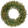 Christmas Central 48" Pre-lit Norwood Fir Artificial Christmas Wreath, Warm White LED Lights