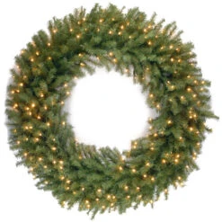 Christmas Central 48" Pre-lit Norwood Fir Artificial Christmas Wreath, Warm White LED Lights