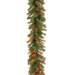 Christmas Central 9' X 12" Pre-Lit Artificial Christmas Garland, Multicolor Lights