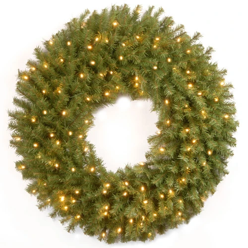 Christmas Central Pre-Lit Norwood Fir Artificial Christmas Wreath, 30-Inch, White LED Lights 3 Christmas Central Pre-Lit Norwood Fir Artificial Christmas Wreath, 30-Inch, White LED Lights