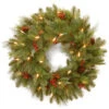 Christmas Central Pre-Lit Noelle Artificial Christmas Wreath, 24-Inch, White LED Lights -Christmas Decoration Store dnat nl13 300l 24wb1 1 67617.1665520820