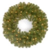 Christmas Central Pre-Lit North Valley Spruce Artificial Christmas Wreath, 24-Inch, Clear Lights -Christmas Decoration Store dnat nrv7 300 24w 1 1 23630.1678113625