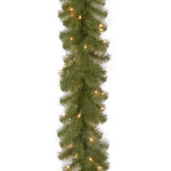 9' Pre-Lit North Valley Spruce Artificial Christmas Garland - Clear Lights