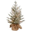 Christmas Central 2.5' Pre-Lit Potted Snowy Cambridge Medium Artificial Christmas Tree, White LED Lights -Christmas Decoration Store dnat pecaf1 306 25b1 1 36627.1665346763