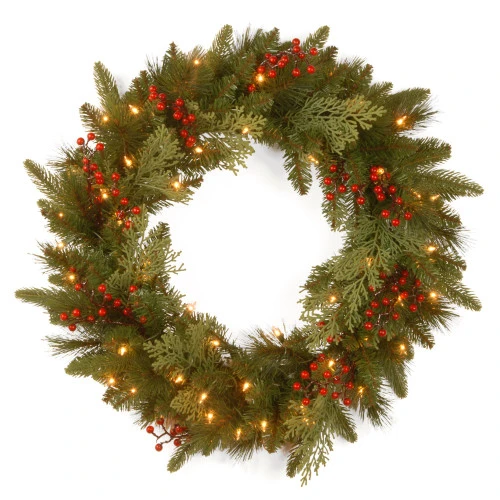 24" Pre-Lit Classical Collection Artificial Christmas Wreath - Warm White LED Lights 3 24" Pre-Lit Classical Collection Artificial Christmas Wreath - Warm White LED Lights