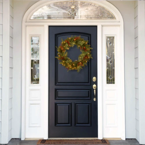 24" Pre-Lit Classical Collection Artificial Christmas Wreath - Warm White LED Lights 5 24" Pre-Lit Classical Collection Artificial Christmas Wreath - Warm White LED Lights - Image 3