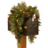 36" Colonial Battery Operated Artificial Christmas Mailbox Swag - Warm White LED Lights
