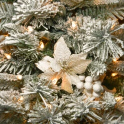 Christmas Central 6' Pre-Lit Slim Frosted Colonial Artificial Half Wall Christmas Tree, Clear Lights -Christmas Decoration Store dnat peco8 362 6h 3 29715.1587645164