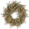 Christmas Central Pre-Lit Frosted Arctic Spruce Artificial Christmas Wreath, 24-Inch, Clear Lights -Christmas Decoration Store dnat pefa1 307 24w 1 1 97523.1631812679