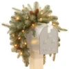 Christmas Central 36" Pre-Lit Arctic Spruce Mailbox Swag, Clear LED Lights