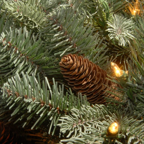 20" Green Spruce Hanging Basket With Warm White LED Lights 4 20" Green Spruce Hanging Basket With Warm White LED Lights - Image 2