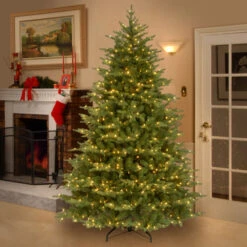 Christmas Central 9’ Pre-Lit Medium Nordic Spruce Artificial Christmas Tree, White Lights -Christmas Decoration Store dnat pens1 307 90 2 59579.1665346760
