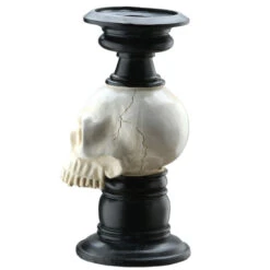 10" Black And White Skull Taper Halloween Pillar Candle Holder -Christmas Decoration Store dnat pg11 18b01 1 3 29912.1587645144