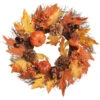 Christmas Central Pumpkins And Maple Leaves Halloween Wreath, Orange And Yellow 16-Inch -Christmas Decoration Store dnat rahv 8857731w16 85362.1665580040