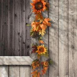 Christmas Central 6' Fall Harvest Sunflower And Pine Cones Artificial Garland – Unlit -Christmas Decoration Store dnat rahv hyx0260a 5 82984.1664379974