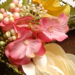 22" Green And Pink Flowers Berry Clusters Tabletop Decor -Christmas Decoration Store dnat ras be030147a 3 00531.1640993853