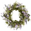 Purple And Green Lavender Artificial Floral Wreath - 22-Inch, Unlit