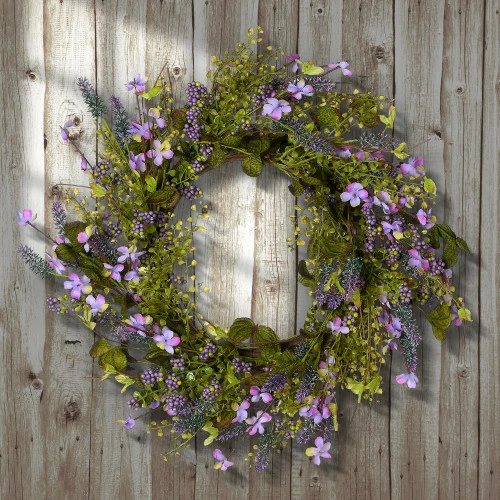Purple And Green Lavender Artificial Floral Wreath - 22-Inch, Unlit 5 Purple And Green Lavender Artificial Floral Wreath - 22-Inch, Unlit - Image 3