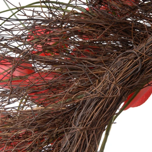 Tulip Artificial Floral Wreath, Red And Green 24-Inch 4 Tulip Artificial Floral Wreath, Red And Green 24-Inch - Image 2