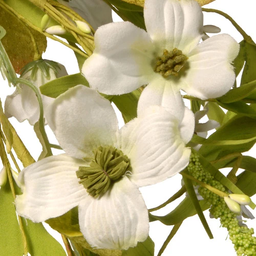 White Dogwood Artificial Wreath - 22-Inch 5 White Dogwood Artificial Wreath - 22-Inch - Image 3