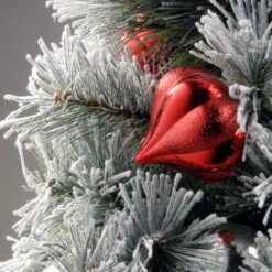 Christmas Central 4’ Pre-Lit Potted Snowy Bristle Pine Artificial Christmas Tree, Clear Lights -Christmas Decoration Store dnat snp7 308 40 3 36005.1631812639