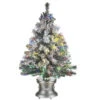 Christmas Central 3' Pre-lit Potted Evergreen Flocked Artificial Christmas Tree, Fiber Optic Lights -Christmas Decoration Store dnat szef7 100l 36 1 1 78334.1587644856